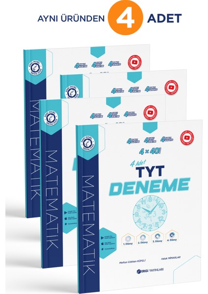 Ergi Tyt Matematik Denemeleri (Aynı 4 Ürün)