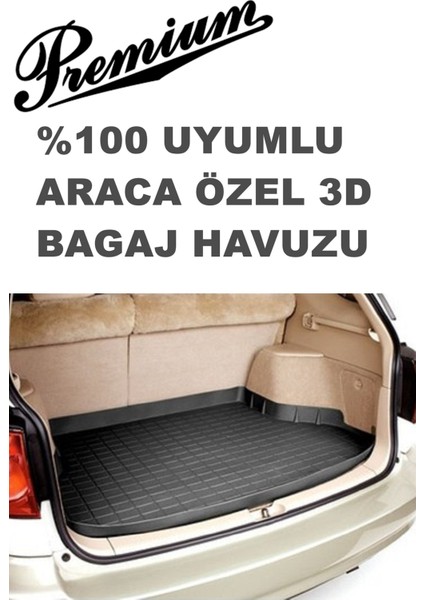 Renault Megane 4 Çift Kulak 2016+ Araca Özel Kauçuk Bagaj Havuzu