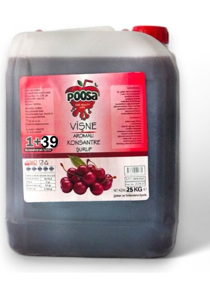 25 kg 1+39 Vişne Aromalı Konsantre İçecek