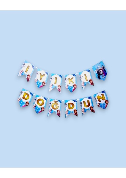 Frozen Elsa Iyi Ki Doğdun Banner - Doğum Günü Parti Seti Malzemeleri