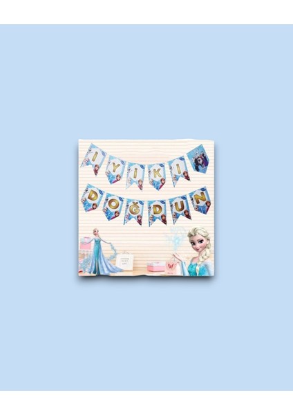 Frozen Elsa Iyi Ki Doğdun Banner - Doğum Günü Parti Seti Malzemeleri