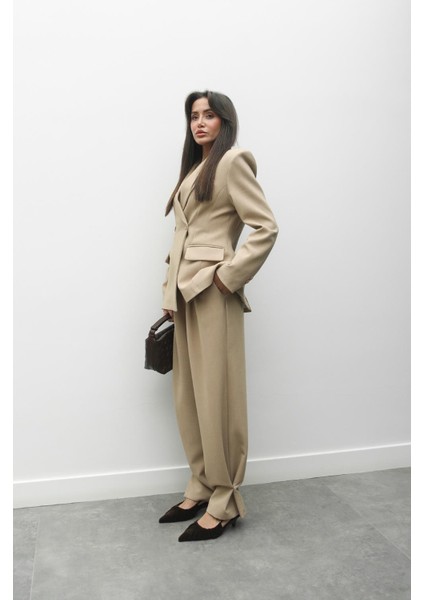 Bej Premium Blazer Ceket Pantolon Takım fiyatları