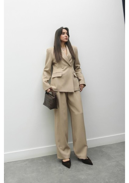 Bej Premium Blazer Ceket Pantolon Takım fırsatları