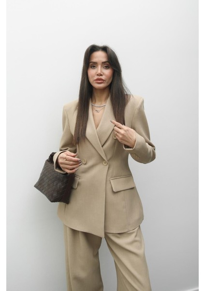 Bej Premium Blazer Ceket Pantolon Takım indirimleri