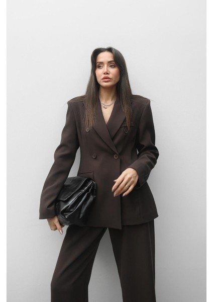 Kahverengi Premium Blazer Ceket Pantolon Takım fırsatları