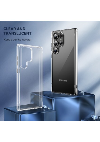 Samsung Galaxy S24 Ultra Için Kristal Şeffaf Pc + Tpu Hibrit Telefon Kılıfı Şeffaf (Yurt Dışından) modelleri