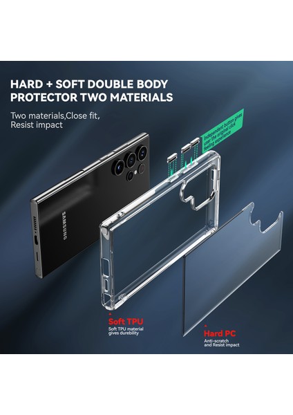 Samsung Galaxy S24 Ultra Için Kristal Şeffaf Pc + Tpu Hibrit Telefon Kılıfı Şeffaf (Yurt Dışından) fırsatları