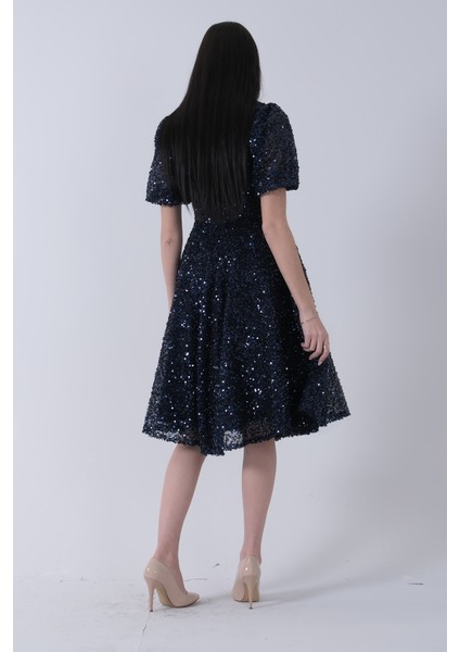 Lacivert Pul Payetli Midi Boy Kısakol Abiye 6502498.02 fırsatları