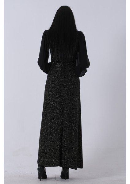 Gold Bisiklet Yaka Beli Taş Detaylı Tesettür Abiye 08061281.122 indirimleri