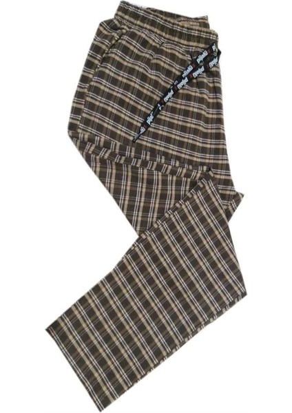Pijalüx Erkek Kareli Poplin Cepli Alt Pijama
