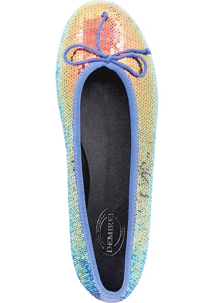 Positano Multicolor Metalik Payetli Babet
