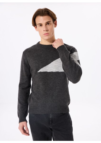 Gmg Fırenze Bisiklet Yaka Regular Fit Antrasit Erkek Kazak ZR24MFW04050 modelleri