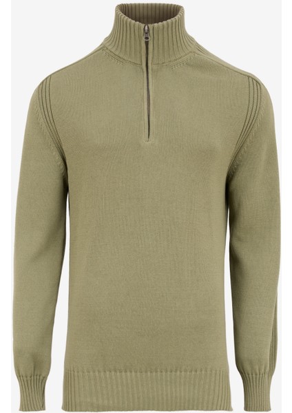 Gmg Fırenze Dik Yaka Regular Fit Haki Erkek Kazak GU24MFW04019