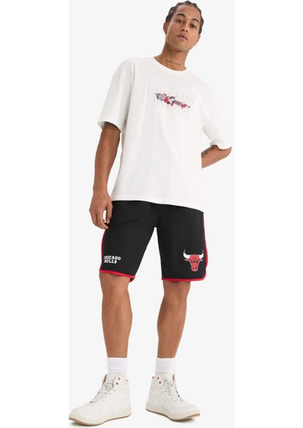 Defactofit Nba Chicago Bulls Oversize Geniş Kalıp Bisiklet Yaka Kısa Kollu TIŞÖRT E0071AX25SP fiyatları