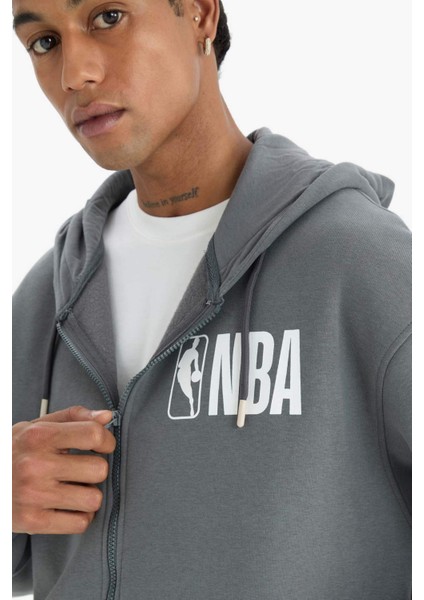 fit Nba Wordmark Oversize Geniş Kalıp Cepli Kalın Fermuarlı SWEATSHIRT D8615AX25SP