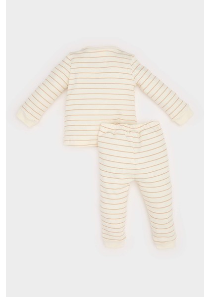 Erkek Bebek Pijama Takımı Dinazor Baskılı Uzun Kollu Üst Beli Lastikli Uzun Alt E6936A525SP