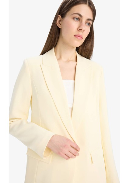 Oversize Geniş Kalıp Krep Blazer Ceket E8778AX25SM