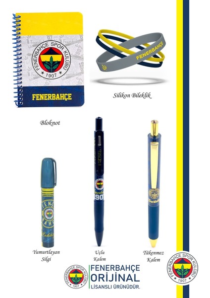 Orijinal Lisanslı Premium Kalem Bileklik Bloknot Silgi Hediyelik Set