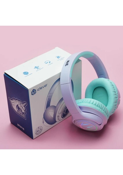 LED Işıklı Güvenli Ses Sınırlı 45 Saat Oynatma Süreli Bluetooth Çocuk Kulaklığı Lila modelleri