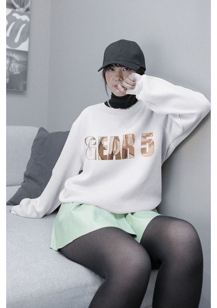 Monkey D. Luffy Nika Gear 5 Baskılı Oversize Anime Sweatshirt