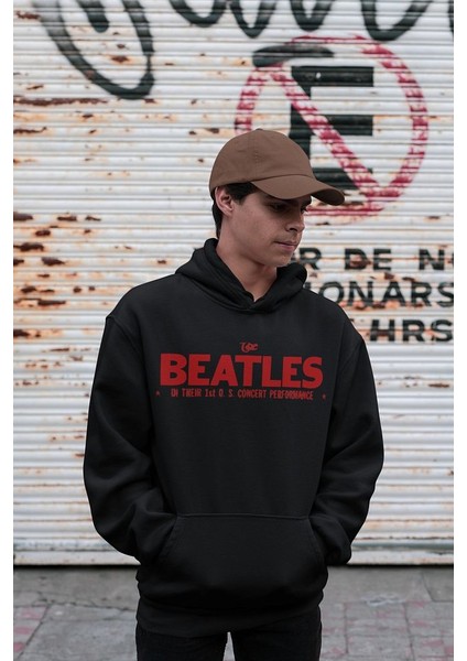 The Beatles Müzik Grubu Baskılı Oversize 1964 Hoodie fiyatları