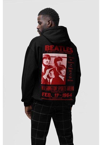 The Beatles Müzik Grubu Baskılı Oversize 1964 Hoodie modelleri