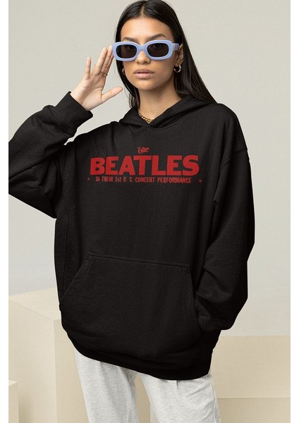 The Beatles Müzik Grubu Baskılı Oversize 1964 Hoodie fırsatları