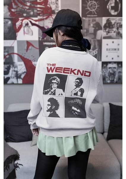 The Weeknd Tasarım Baskılı Oversize Rapper Şarkıcı Sweatshirt