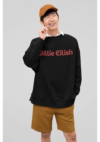 Tasarım Billie Eilish Baskılı Oversize Şarkıcı Sweatshirt fiyatları