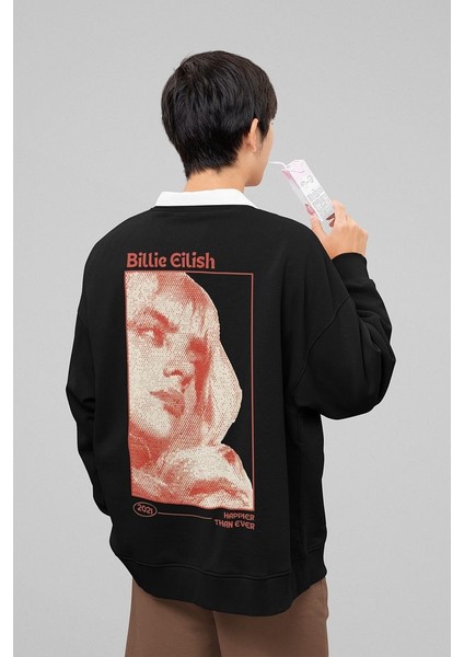 Tasarım Billie Eilish Baskılı Oversize Şarkıcı Sweatshirt modelleri