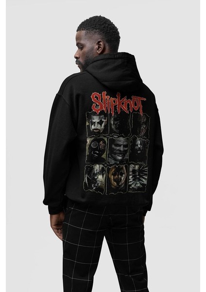 Slipknot Baskılı Oversize Müzik Grubu Rock Metal Hoodie