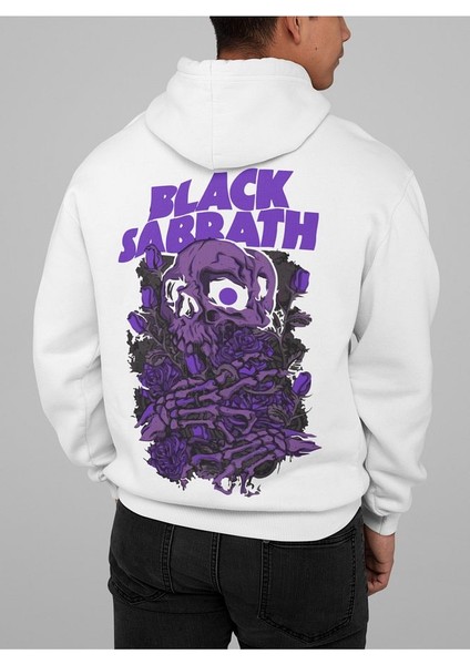 Black Sabbath Kurukafa Baskılı Oversize Müzik Grubu Rock Metal Hoodie modelleri