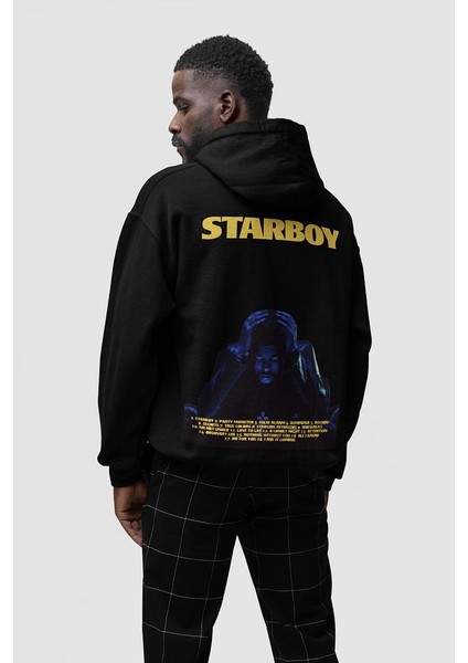 The Weeknd Starboy Baskılı Oversize Rapper Hoodie