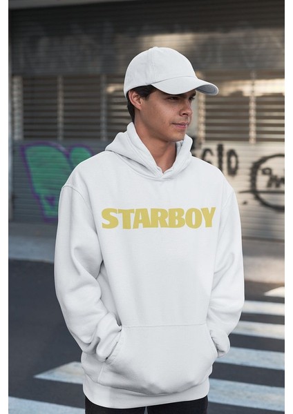 The Weeknd Baskılı Oversize Tasarım Şarkıcı Starboy Hoodie