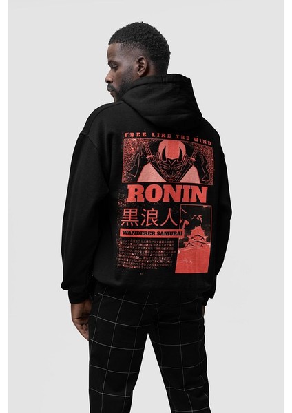 Ronin Samurai Yazılı Oversize Tasarım Film Hoodie