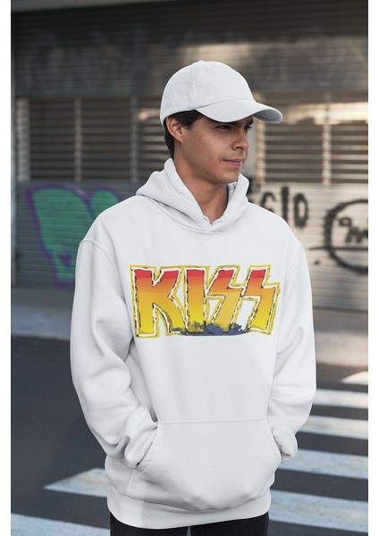 Kiss Baskılı Oversize Müzik Grubu Rock Metal Hoodie fiyatları