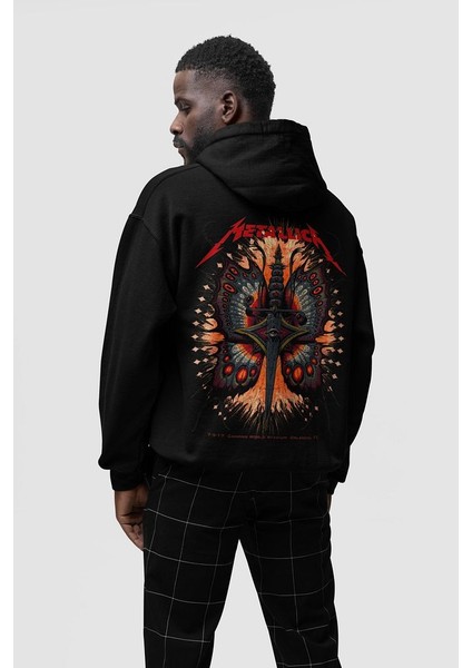 Metallica Baskılı Oversize Müzik Grubu Rock Metal Hoodie
