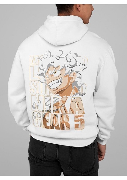 Monkey Luffy Gear 5 Baskılı Oversize Anime Hoodie