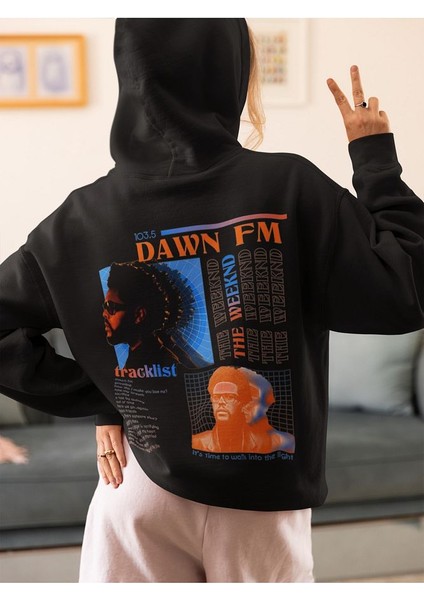 Tasarım The Weeknd 103.5 Dawn Fm Yazılı Oversize Rapper Hoodie