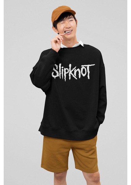 Slipknot Maggot Baskılı Oversize Müzik Grubu Sweatshirt fiyatları