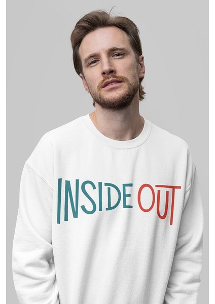 Insiide Out Çizgi Film Baskılı Oversize Ters Yüzz Sweatshirt