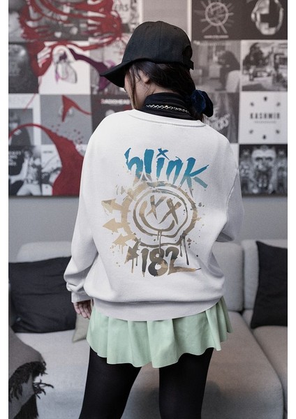 BLINK-182 Rock Metal Baskılı Oversize Müzik Grubu Sweatshirt