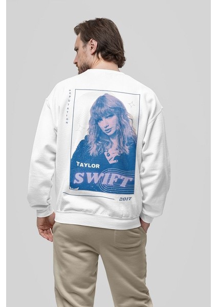 Reputation Yazılı Oversize Şarkıcı Taylor Swift Baskılı Sweatshirt