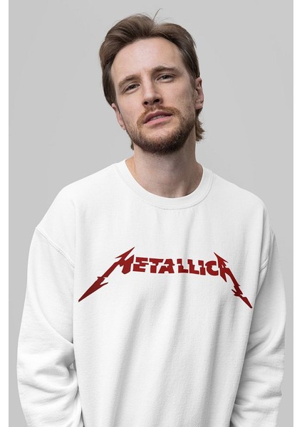 Tasarım Metallica Baskılı Oversize Rock Metal Müzik Grubu Sweatshirt