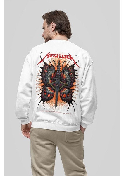 Tasarım Metallica Baskılı Oversize Rock Metal Müzik Grubu Sweatshirt