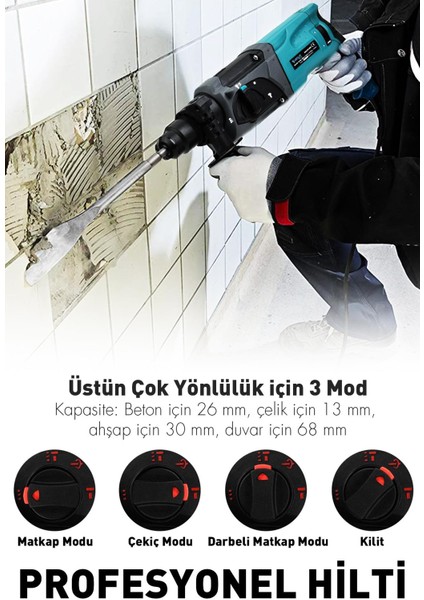 850W Darbeli Metal Şanzıman Kırıcı Delici Hilti Matkap