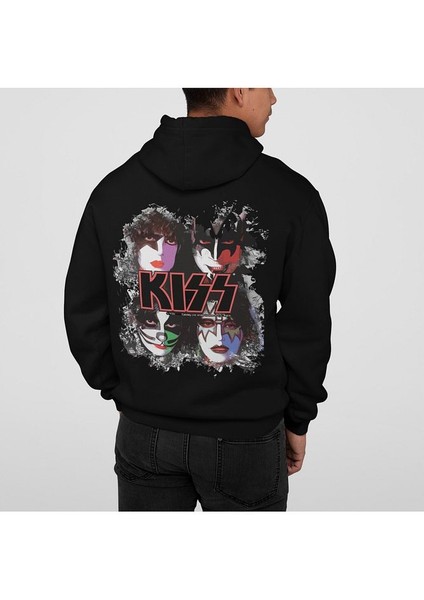 Kiss Baskılı Oversize Müzik Grubu Rock Metal Hoodie indirimleri