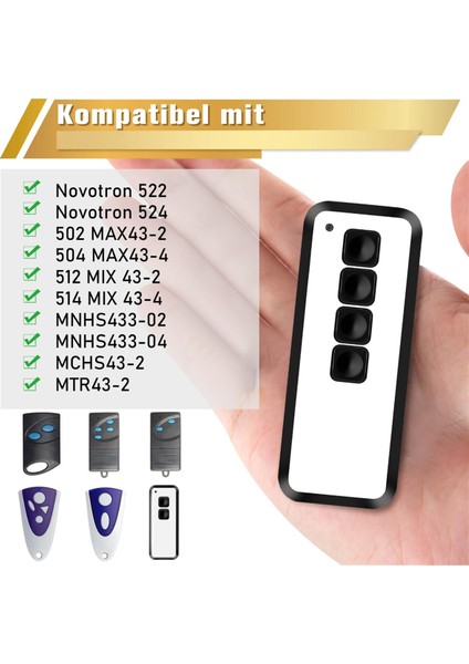Novotron 5245221 Adet Garaj Kapısı Uzaktan Kumandası (Yurt Dışından)