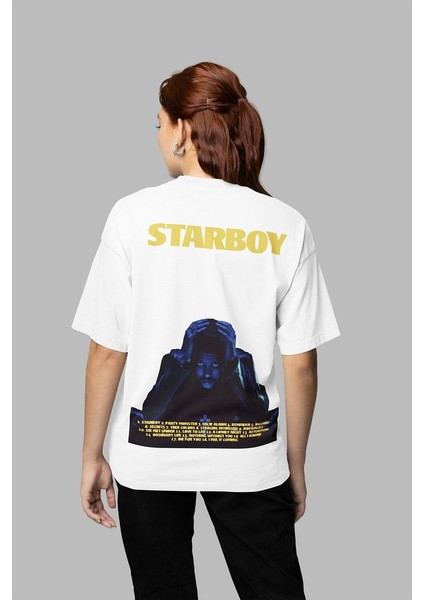 Tasarım The Weeknd Starboy Albüm Baskılı Unisex Oversize Rapper Tişört