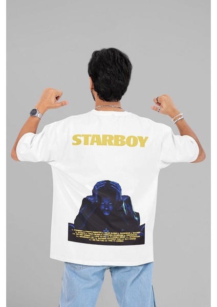 Tasarım The Weeknd Starboy Albüm Baskılı Unisex Oversize Rapper Tişört